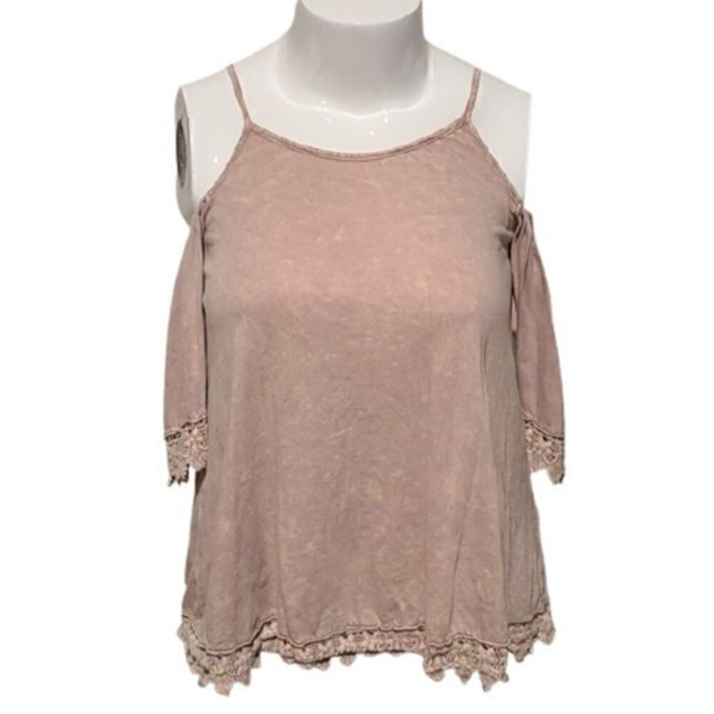 [Altar'd State] Cold Shoulder Flare Sleeve Blouse - Size S